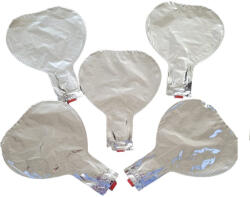 Balloons4party Set 5 baloane folie inimioare argintiu 10 cm