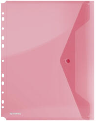 DONAU Folie protectie documente A4 portret, inchidere cu capsa, 4 set, 200 microni, DONAU - rosu transpare (DN-8540001PL-04)