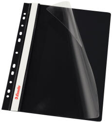 Esselte Dosar plastic PP, cu sina si multiperforatii, 10 buc set, ESSELTE Vivida - negru (ES-13588)