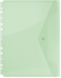 DONAU Folie protectie documente A4 portret, inchidere cu capsa, 4 set, 200 microni, DONAU - verde transpar (DN-8540001PL-06)