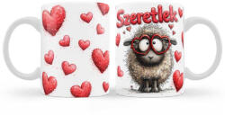  Szeretlek bögre, bárány szív szemüveggel (b1396)
