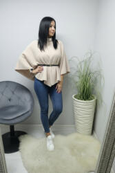 Norafashion Csinos poncsó/pelerin övvel(bézs) (208799)