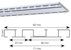  Sina ALBA 3canale, din aluminiu cu accesorii de prindere al perdelelor si draperiilor, pe dimensiunea exacta (4811) Suport draperie
