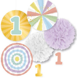 Amscan Első születésnap Rainbow függő dekoráció 5 db-os (DPA9913412)