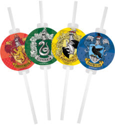 Procos Party Harry Potter Hogwarts Houses papír szívószál 4 db-os szett FSC (PNN93368)
