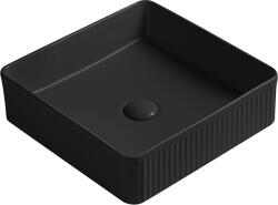 Mexen Grovo, rovátkolt, pultra szerelhető mosdó 41 × 41 cm, matt fekete, 22304185 (22304185)