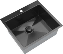 Gamma Gamma, 1 rekeszes rozsdamentes mosogató 550x500x210 mm, grafit, GMA-S5550-BK (GMA-S5550-BK)