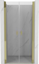 Mexen MIST nyíló zuhanyajtó (d+d) 80x200 cm 6mm arany, átlátszó, 8A7-080-000-50-00 (8A7-080-000-50-00)