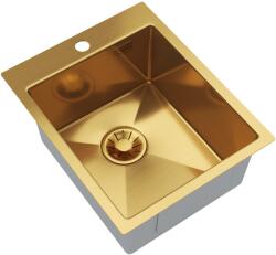 Gamma Gamma, 1 rekeszes rozsdamentes mosogató 400x500x210 mm, szálcsiszolt arany, GMA-S4050-GD (GMA-S4050-GD)