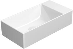 SAPHO GSI, KUBE X kerámia mosdó 50x25cm, lyuk nélkül, jobbos/balos, fehér ExtraGlaze, 9486011 (9486011)