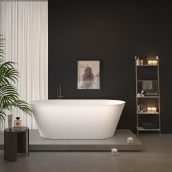 Erga Rhea, szabadon álló kád 150x75 cm + lefolyódugó, fehér fényes felülettel, ERG-RHEA-150075-WH-WH (ERG-RHEA-150075-WH-WH)