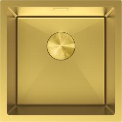 Mexen Trixo, 1 rekeszes rozsdamentes mosogató 440 x 440 mm, szálcsiszolt arany, 6413441000-55 (6413441000-55)