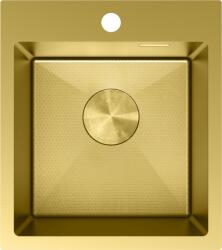 Mexen Solix, 1 medencés rozsdamentes mosogató 400 x 450 mm, szálcsiszolt arany, méhsejtminta, 6401401000-55HC (6401401000-55HC)
