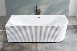 Erga Marina, sarok szabadon álló kád 140x70 cm + lefolyódugó, bal oldali, fényes fehér, ERG-MARINA-140070L-WH-WH (ERG-MARINA-140070L-WH-WH)