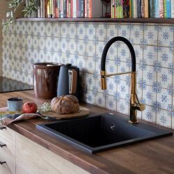 Laveo Alena, 1 rekeszes gránit mosogató 490x490x215 mm, fekete, LAV-SBA_710B (LAV-SBA_710B)