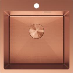 Mexen Solix, 1 rekeszes rozsdamentes mosogató 500 x 500 mm, szálcsiszolt réz, méhsejtminta, 6407501000-65HC (6407501000-65HC)