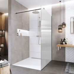 Mereo Mereo, Zuhanyfal WALK IN, Novea, fekete ALU, Line üveg, MER-CK10602HBL (MER-CK10602HBL)