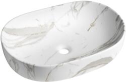 SAPHO Sapho, CALEO kerámia mosdó pultra szerelhető 60x42cm, bianco carrara, CA590BC (CA590BC)