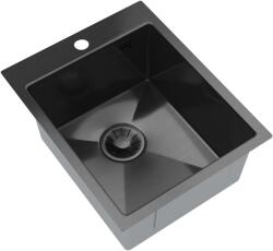 Gamma Gamma, 1 rekeszes rozsdamentes mosogató 400x500x210 mm, grafit, GMA-S4050-BK (GMA-S4050-BK)