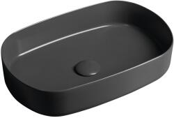 ISVEA Isvea, INFINITY OVAL kerámia munkalap mosogató, 55x36cm, antracit, 10NF65055-2C (10NF65055-2C)