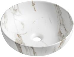 SAPHO Sapho, RONDANE kerámia asztali mosdó átmérője 41 cm, bianco carrara, AR435BC (AR435BC)