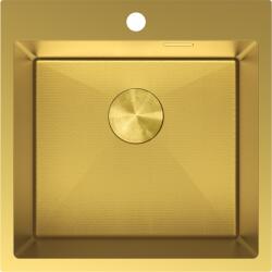 Mexen Solix, 1 rekeszes rozsdamentes mosogató 500 x 500 mm, szálcsiszolt arany, méhsejtminta, 6407501000-55HC (6407501000-55HC)