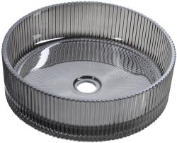 SAPHO Sapho, ANHELO gravírozott üveg pultmosdó átmérője 39, 5 cm, fekete, TY317B (TY317B)