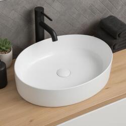 Erga Oval, pultra szerelhető mosdó 550x400x140 mm, fényes fehér, ERG-V03-OVAL55-WH (ERG-V03-OVAL55-WH)