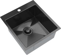 Gamma Gamma, 1 rekeszes rozsdamentes mosogató 450x500x210 mm, grafit, GMA-S4550-BK (GMA-S4550-BK)