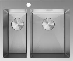 Mexen Flexo, 1, 5 rekeszes rozsdamentes mosogató 610 x 510 mm, szálcsiszolt acél, méhsejtminta, 6446611500-01HC (6446611500-01HC)