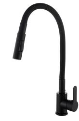 Gamma Flex 4000, álló mosogatócsaptelep flexibilis karral, 2 funkciós kifolyóval, matt fekete, GMA-BFX-4000BK (GMA-BFX-4000BK)