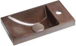 SAPHO Sapho, AGOS beton mosdó 40x22cm, bal/jobb, sötétbarna fényes felület, AS40015 (AS40015)