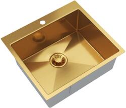 Gamma Gamma, 1 medencés rozsdamentes mosogató 550x500x210 mm, szálcsiszolt arany, GMA-S5550-GD (GMA-S5550-GD)