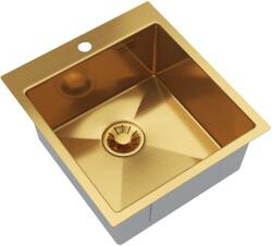 Gamma Gamma, 1 rekeszes rozsdamentes mosogató 450x500x210 mm, szálcsiszolt arany, GMA-S4550-GD (GMA-S4550-GD)