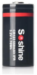 Soshine RCR123A IFR 550mAh 16340 3, 2V LiFePO4 tölthető fotó elem (Soshine-RCR123A-550)