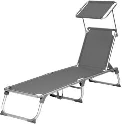 SONGMICS Premium Napozóágy Árnyékolóval Szürke Alumínium (EUZ-GCB19GYV1)