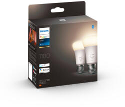 Philips Hue 8719514289192 LED izzó A60 2x9, 5W | E27 | 1100lm | 2700K - 2 db-os készlet, szabályozható, Bluetooth, White