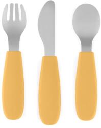 Petite&Mars Take&Match Stainless Steel Cutlery Set прибор за деца Ochre 12m+ 3 бр