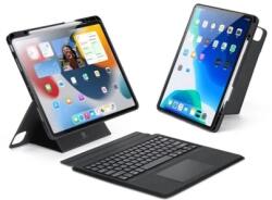 Dux Ducis Tok álló bőr hatású (FLIP bluetooth billentyűzet asztali tartó QWERTY angol nyelvű ceruza tartó) iPad Air 13 (2025) fekete (GP-151169)