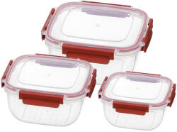 Prime ételtároló doboz szett 3 részes 500+900+1500ml - Bordó