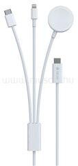 DEVIA töltőkábel 3in1 Type-C - Type-C/lightning, 120cm, FEHÉR (ST109544) (ST109544)