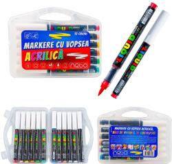 Nebo markerek, Akrilfestékkel, Ecsetvéggel, 12 szín