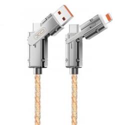 XO NB276 4az1-ben USB-C/Lightning - USB-C/USB-A töltőkábel színes háttérvilágítással 1m (XO-NB276)