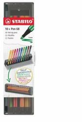STABILO Filctoll készlet, 1 mm, STABILO "Pen 68", 10 db-os asztali készlet (TST68107) - primatinta