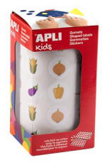 APLI Fejlesztő matricák, 20mm, zöldség, Kids 'Stickers', vegyes minták, 900 etikett/tekercs (LCA19716) (LCA19716)