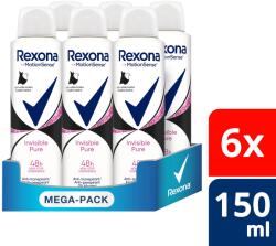 Rexona Invisible Pure női izzadásgátló dezodor, 6x150ml