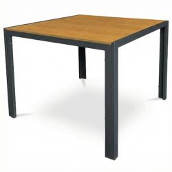  Autronic Kerti asztal 90 × 90 × 73 Terano, tölgyfa WPC-BŐL készült lap, szürke fémszerkezet (AZT-S1209 OAK)