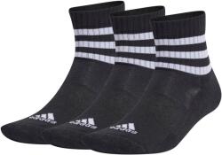 adidas 3-Stripes Cushioned Sportswear Mid-Cut sporzokni, közepes szárú, 3 pár/csomag, fekete, 40-42 (9530_40-42)