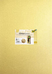 FOLIA Dekorkarton tömb, csillámos, 1 oldalas, 50x70 cm, 300g, 5 lap, FOLIA, arany (FL85565) (FL85565)