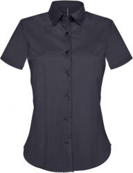 Kariban Női blúz Kariban KA532 Ladies' Short-Sleeved Cotton/Elastane Shirt -M, Navy